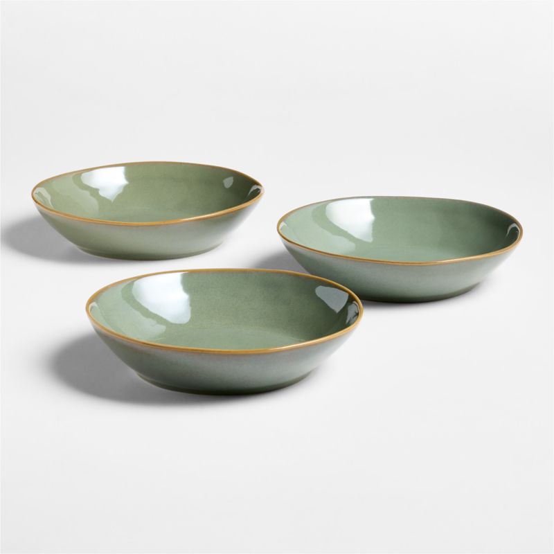 Sage Green Stoneware Low Bowl