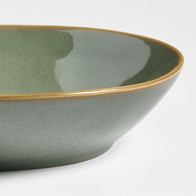 Sage Green Stoneware Low Bowl