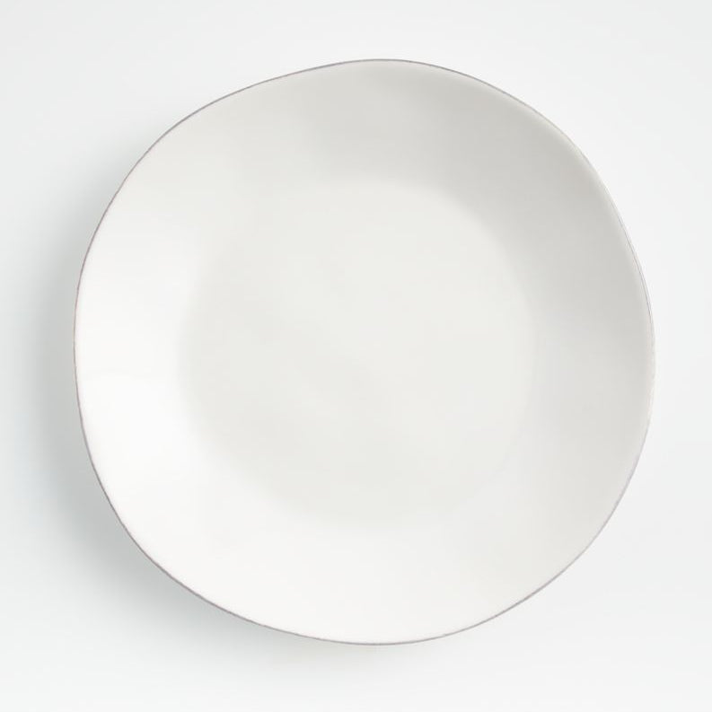 White Stoneware Dinner Plate